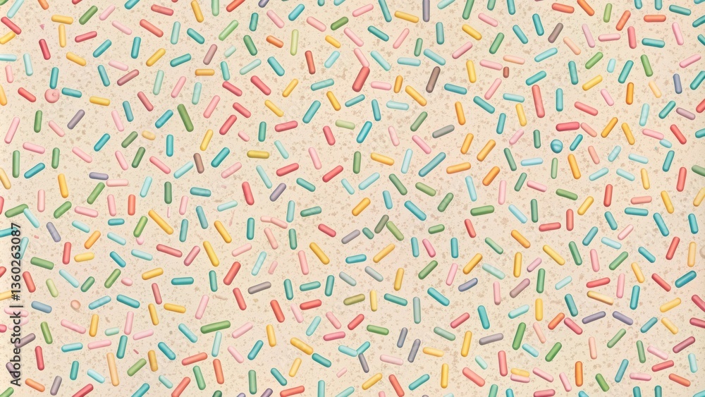 Poster Pastel-colored sprinkles scattered on a textured background, a delightful pattern for various design applications.