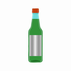 Glass Bottle with Blank Label and Cap. vector image