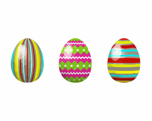 Decorative Easter Eggs Set Design Vector Illustration. vector image