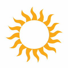 Abstract Sun Design with Flamed Rays and Circular Center. vector image