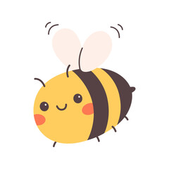Cute bee character. Design for cards, fabric, wrapping, scrapbooking, wallpaper. Vector illustration in flat style