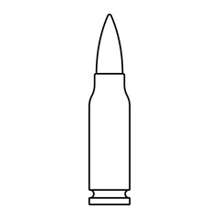 Bullet vector illustration. Black line art isolated on white background.