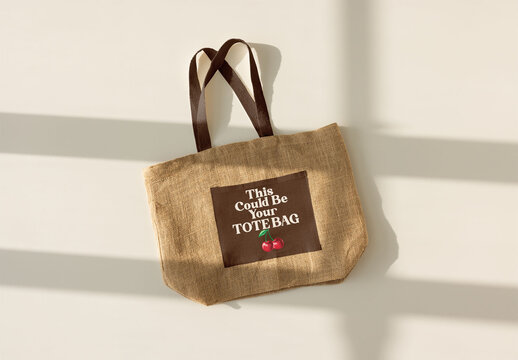 Mockup of a Stylish Tote Bag on Display