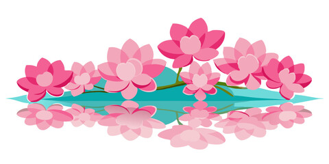 Beautiful Flowers Blooming on Tree Branch with Floral Buds and Leaves | Premium AI-