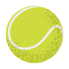 Tennis ball icon. Equipment, sport, outdoor activity. Sports circle object for team game. Leisure and hobbies. Vector illustration isolated on white background.