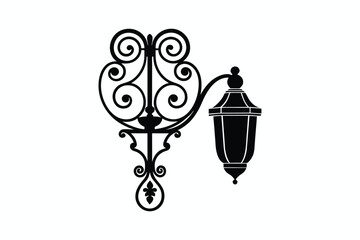 Beautiful Wall sconces silhouette Vector illustration