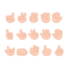 Obraz premium Set of hand pose cartoon style