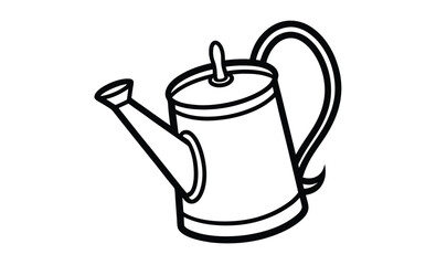 Watering can side view silhouette, Watering can icon, Watering can vector silhouette illustration