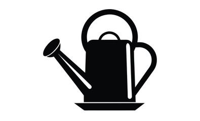 Watering can side view silhouette, Watering can icon, Watering can vector silhouette illustration