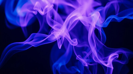 Obraz premium Colorful smoke in abstract style in blue, purple, and pink colors with copy space