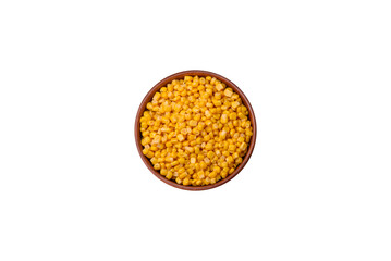 Sweet yellow canned corn in bowl