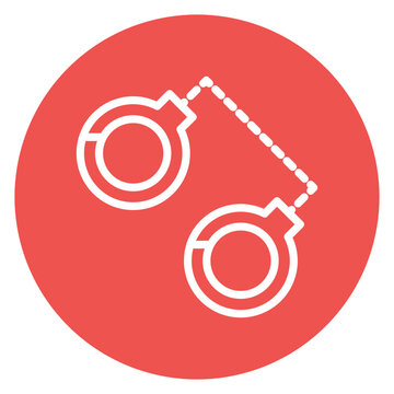 recommend clip art: Colorful Flat Outlined Police Handcuffs Icon