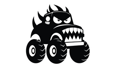Cartoon monster truck silhouette, Cartoon Monster Truck 