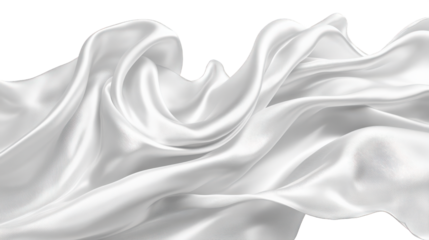 Elegant White Silk Fabric Drape