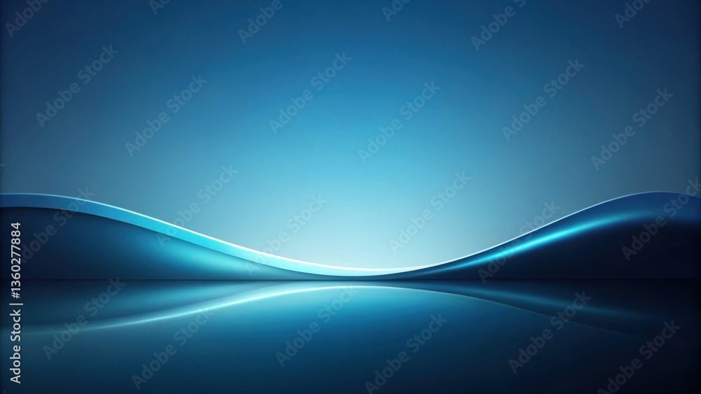 Aufkleber serene blue wave abstract background with reflective surface