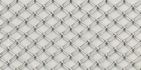 Elegant Silver Metal Mesh Pattern with Interlocking Nodes