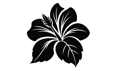 Hibiscus flower top view silhouette, hibiscus flower, black silhouette of tropical hibiscus flower, tropical hibiscus bloom silhouette, Hibiscus flower icon, hibiscus flower silhouette 