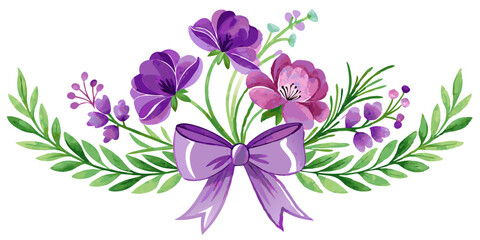 "Whimsical Botanicals: Purple and Green Watercolor Art"

