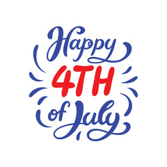 Fototapeta premium 4th July Typography Vector Illustration and Calligraphy | Independence Day T-Shirt Design