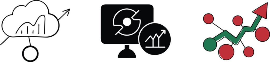 Cloud Computing Growth, Data Analytics, Network Metrics, Upward Trend