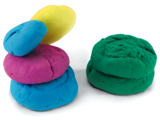 Colorful Playdough Creations, A Vibrant Display of Childhood Creativity and Fun, Showcasing Stacked and Grouped Dough in Engaging Hues for Playful Imaginations