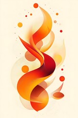 Abstract artwork featuring vibrant swirls of red and orange colors