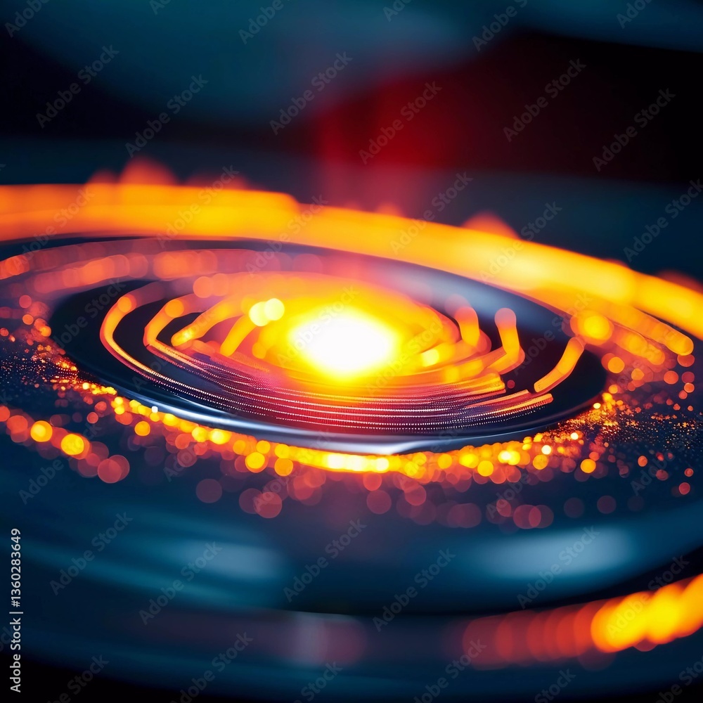 Poster a brilliant flash of orange and red illuminates swirling cosmic patterns, creating a stunning visual