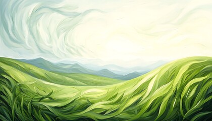 Obraz premium Serene Green Hillscape for Dreamy Sky.