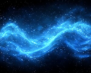 Fototapeta premium Blue Cosmic Wave with Starry Night.