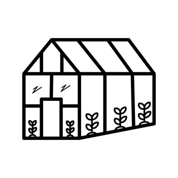 recommend clip art: Greenhouse icon on white background
