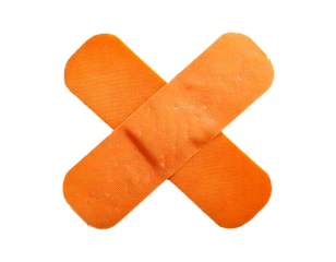 Adhesive bandage isolated on transparent background and white background for first aid and wound protection