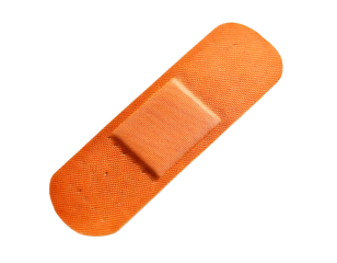 Adhesive bandage isolated on transparent background and white background for first aid and wound protection