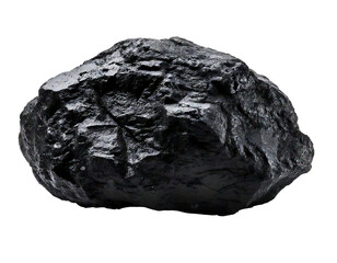 Obraz premium Piece of coal isolated on transparent background and white background