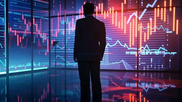 Silhouette vor Datenanalyse Charts