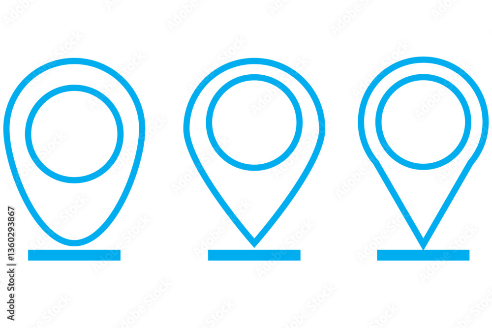 Poster location pin icon. map pin place marker. location icon. map marker pointer icon set. gps location sy