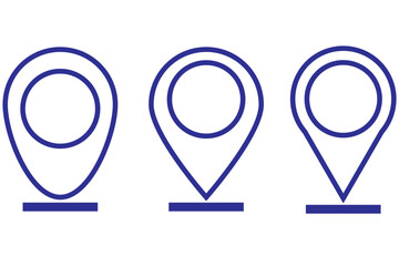 Set of map pin location icons. Modern map markers .Vector illustration on a white background.