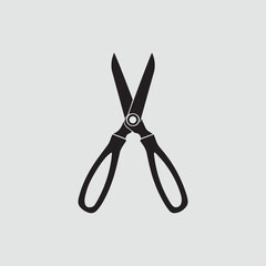 Shears Silhouette Vector on White Background.