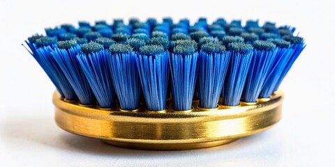 Luxury Deep Blue Scrub Brush Holder with Gold Accents - Modern Bathroom Accessory