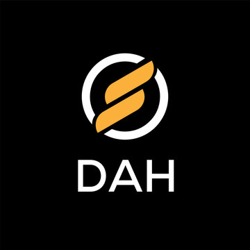 DAH creative minimalist letter logo.	