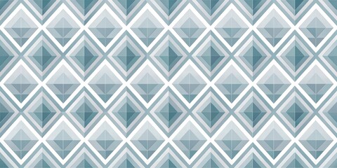 Abstract Geometric Pattern of Interlocking Teal and White Diamonds