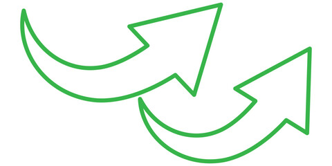 Long Red Curved arrow icon vector. Red long arrow vector. flat style Arrow symbol. RED of an arrow on a white background. vector illustration.