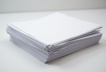 Stack of white papers on a clean surface  