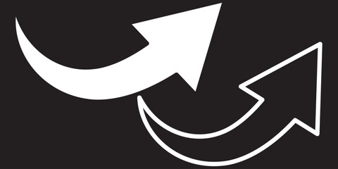 Long Red Curved arrow icon vector. Red long arrow vector. flat style Arrow symbol. RED of an arrow on a white background. vector illustration.