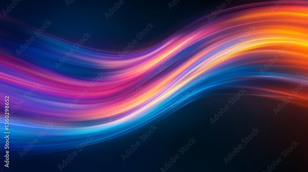 Poster Abstract infinity loop flows in vibrant electric blues and fiery oranges, pulsating with movement on a black backdrop, symbolizing endless possibilities and energy