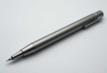 Fototapeta premium Sleek metal pen on a clean surface 