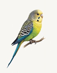 Fototapeta premium A budgie bird of a vector illustration on a minimalist