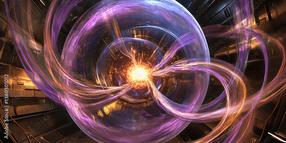 Aufkleber stunning visualization capturing the process of fusion energy generative ai