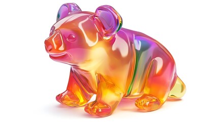 Translucent chewy gummy koala candy