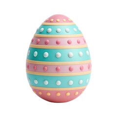 beautifully designed 3D egg with pastel colors and playful patterns is perfect for summer and Easter celebrations