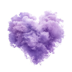 Fototapeta premium Purple heart shaped smoke cloud abstract art design,